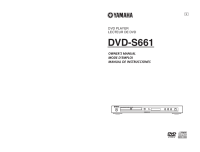 Yamaha DVDS-661 - Owners Manual 
